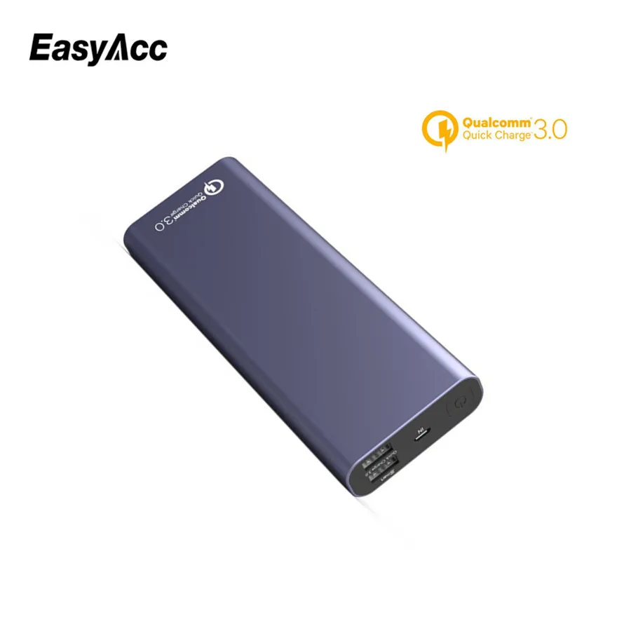 20000 мА/ч, Мощность банка для Xiaomi, easyac 5 V/2.4A QC3.0 Dual USB Порты и разъёмы 18650 Внешний Батарея быстро Зарядное устройство Мощность Bank Универсальное