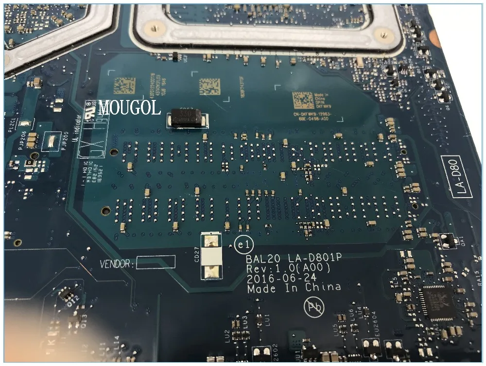  For Dell 15 5567 Laptop Motherboard I7-7500U DDR4 BAL21 LA-D802P CN-081YW5 081YW5 MAIN BOARD