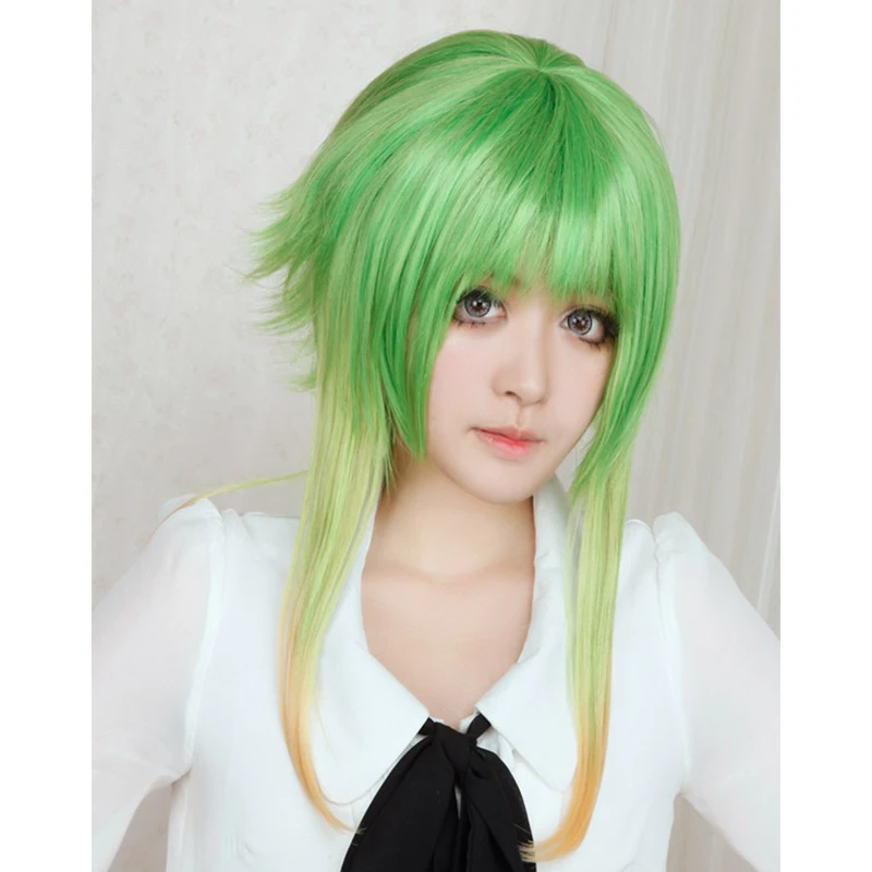 Японский Аниме VOCALOID GUMI зеленый парик градиентные зеленые волосы Gumi комикс