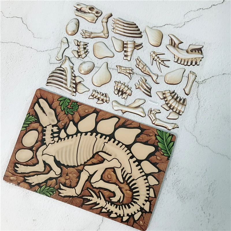 Jurassic паззл с динозаврами детская простая головоломка игрушка 3D Сборка обучающая