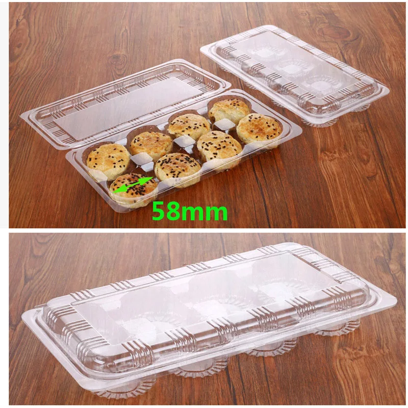 

100pcs Clear Plastic mini Cupcake Moon cake packaging box muffin cookie cupcakes paper cups clear box for muffins cases holder
