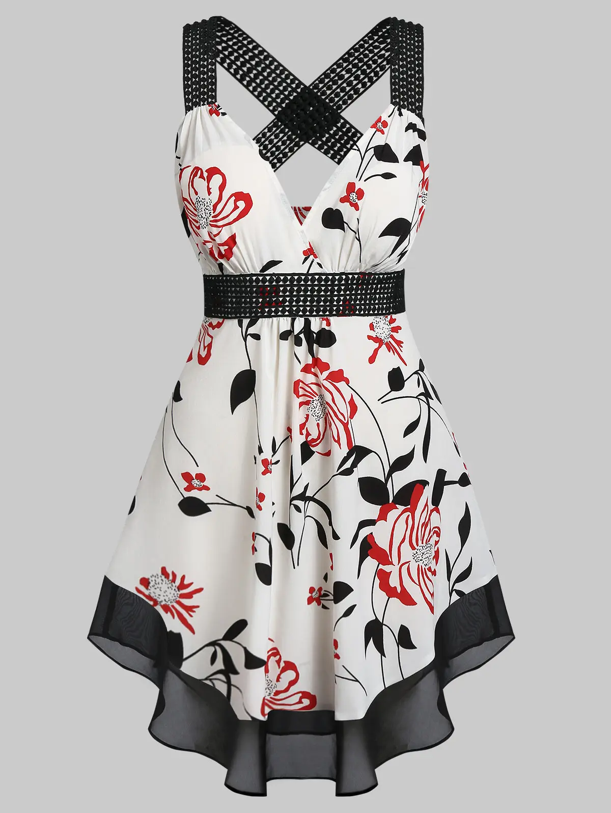 

Wipalo Plus Size Floral Print Tunic Tank Top Casual Women Tops 2019 Summer Sleeveless Sweetheart Neck Long Tops Women Clothes