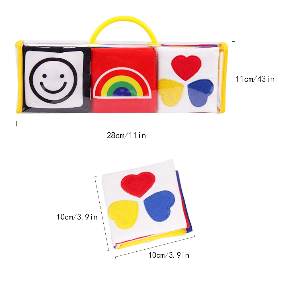Preto e Branco Educativos para Crianças Pacote de 3 Bebê Pano Macio Livro Crianças Infantil Primeiro Colorido Brinquedos Estimular Visão Presente 3 Computers & Electronics