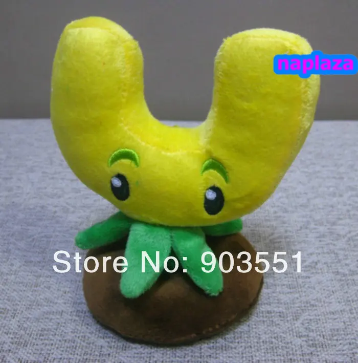 Free Shipping 16cm Plants VS Zombies PVZ  Gold  Magnet Soft  Stuffed  Plush Toy  Yellow