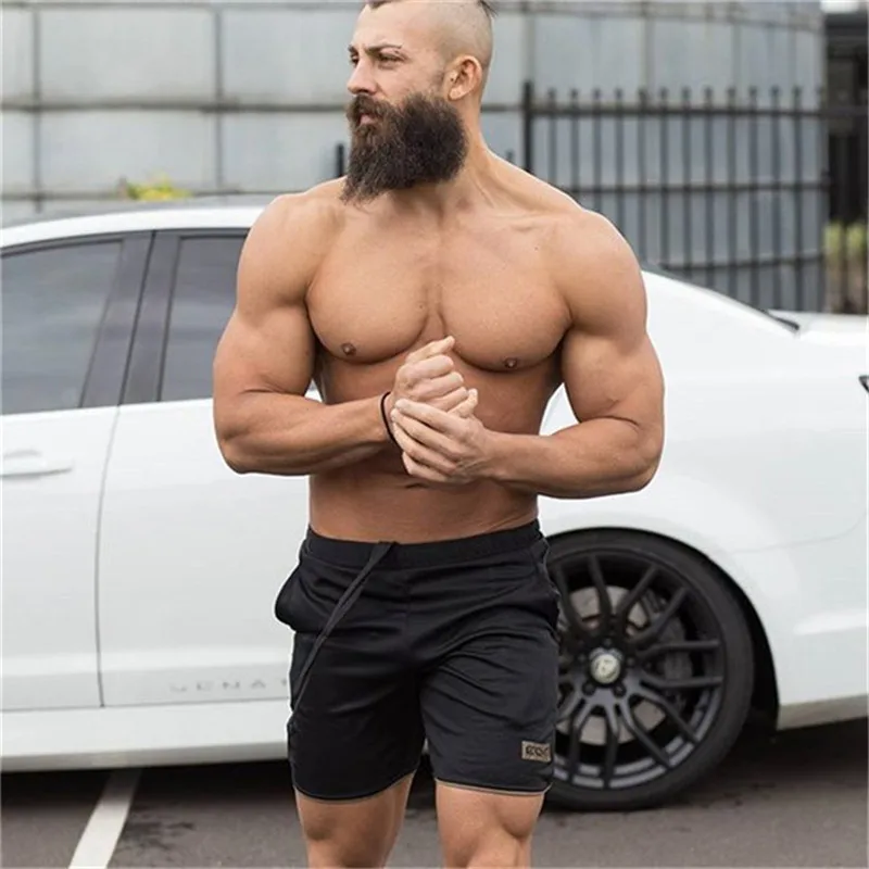 musculação jogging treino masculino calças curtas esporte