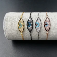 WT-B299 женские высокое качество серьги капля воды браслет evil eye, Модный Золотой Цвет Крошечный Шарм браслет Evil Eye в регулируемом