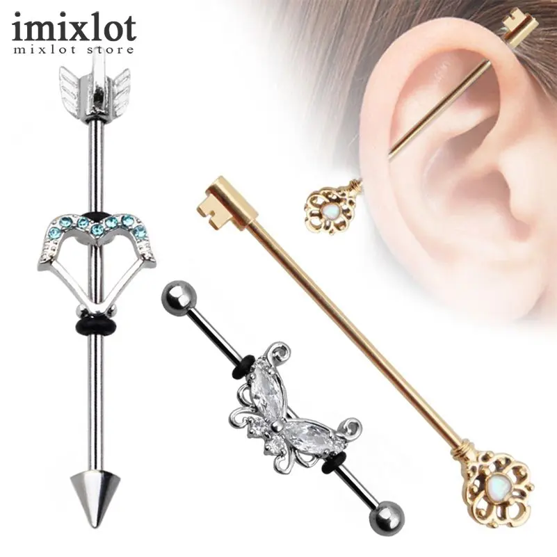 Buy Imixlot 1pc Mix Style Ear Industrial Barbell