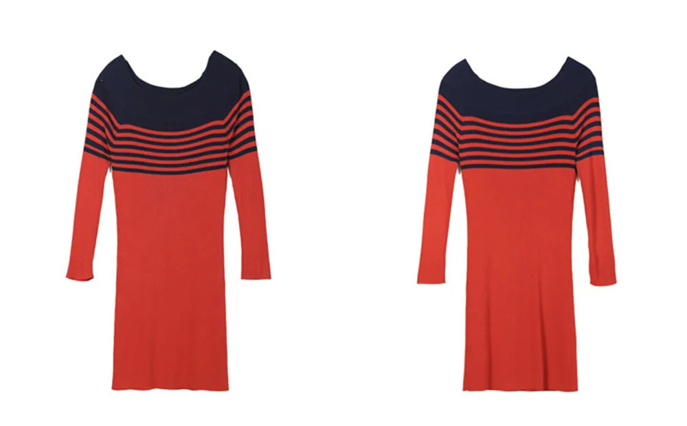 Fashion Autumn Off shoulder Sweater Dress 2017 High Quality Long Sleeve Off Shoulder Slash Neck Knitted Party Dress For women (13)