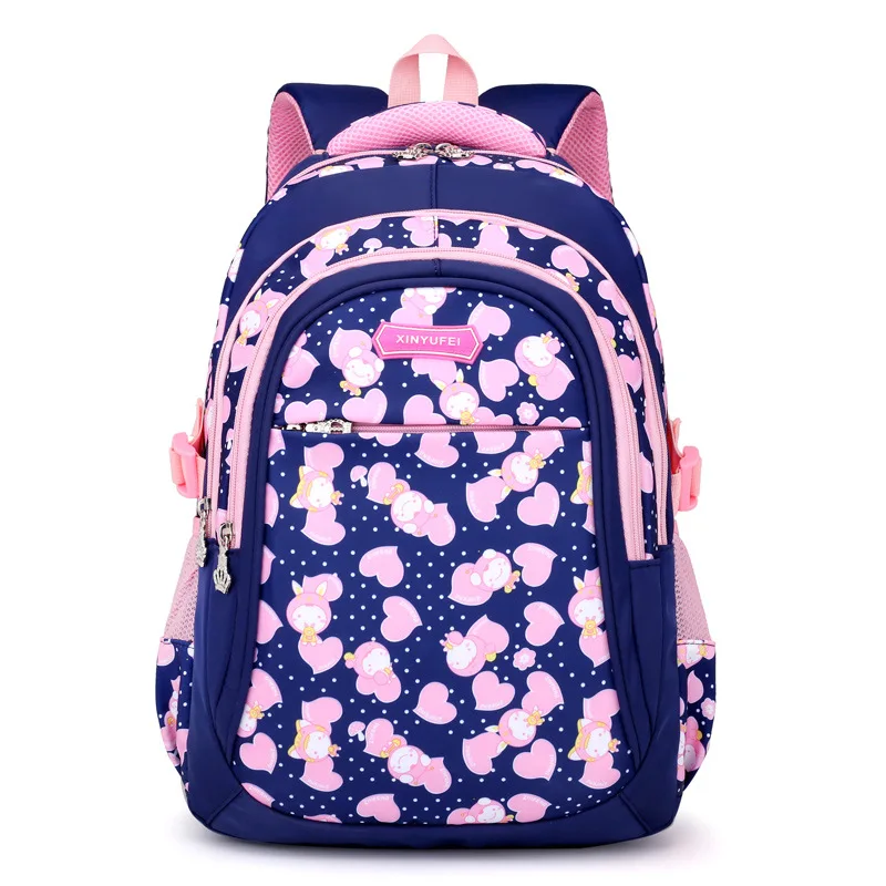 Children School backpacks for Girls Primary princess School Book Bags Sac Enfant waterproof School Bags Kids Orthopedic Backpack - Color: blue