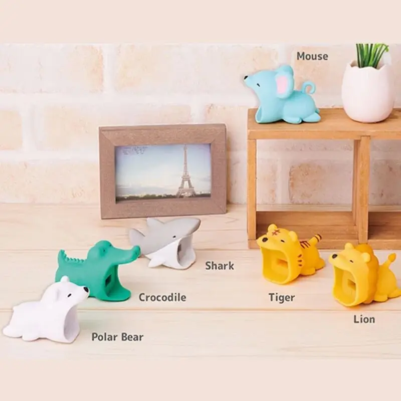 

Lovely Animals Charger Cable Winder Protective Case Saver 8 Pin Data line Protector Earphone Cord Protection Sleeve Wire Cover
