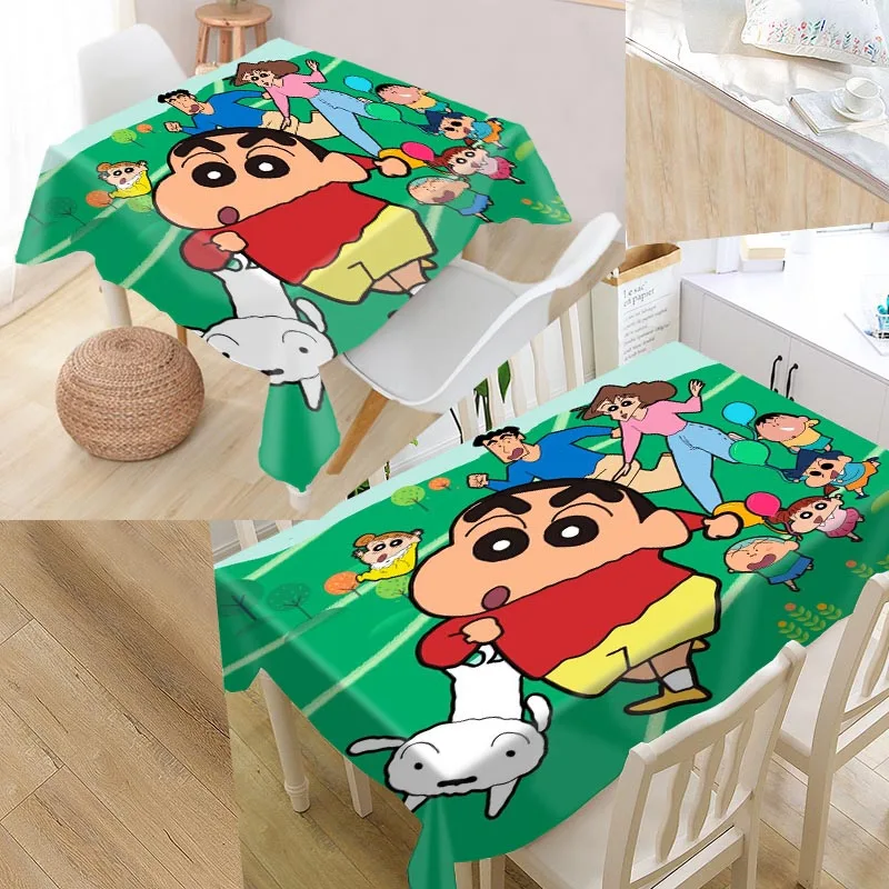 

Crayon Shin Chan Custom Table Cloth Oxford Print Rectangular Waterproof Oilproof Table Cover Square Wedding Tablecloth