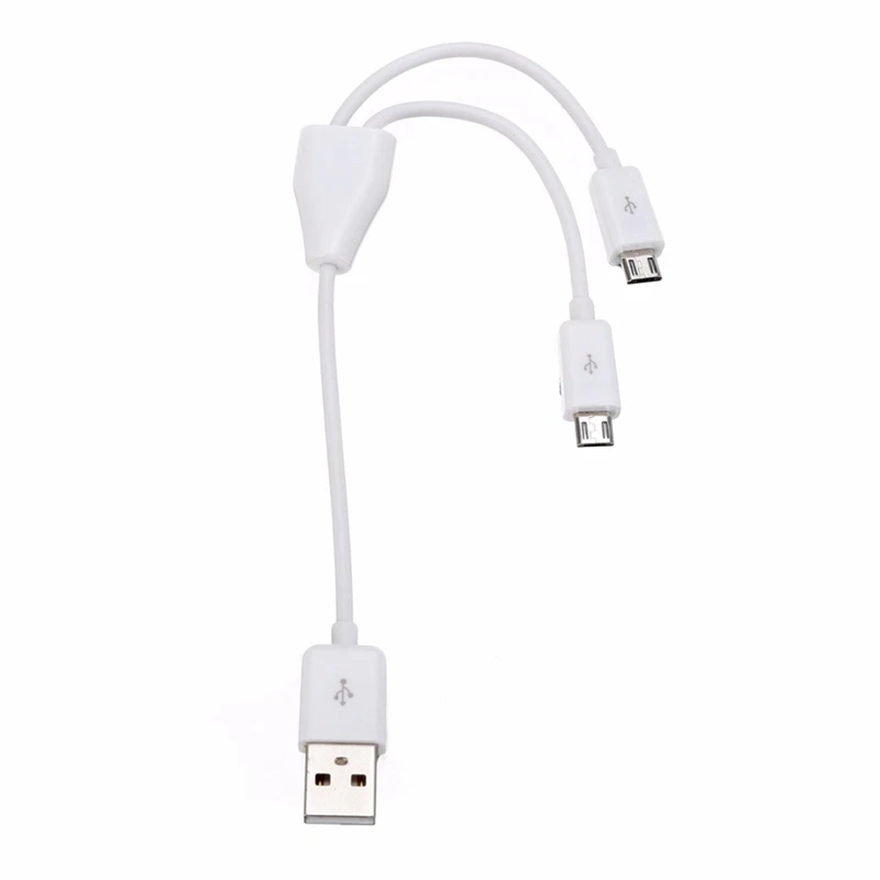 USB 2,0-Dual 2 Micro USB 2,0 Мужской y-разветвитель кабель для зарядного устройства 0,2 м/футов/1 м/3 фута черный/белый