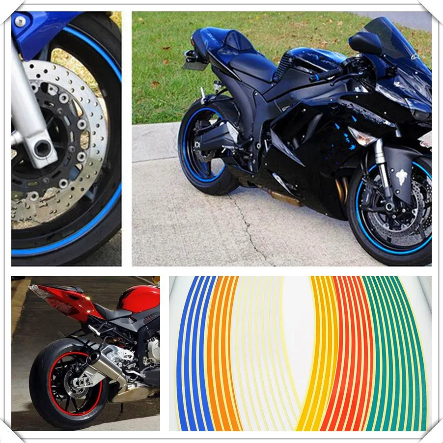 Strips Motorcycle Wheel Sticker Reflective Decals Rim Tape Bike Car Styling For YAMAHA FZ6 FAZER Buell Ulysses XB12XT X1