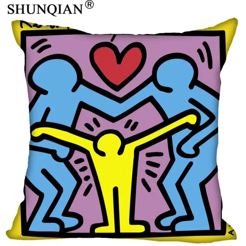 Customized Pillow Cover Keith Haring Decorative Pillowcase Square Zipper Pillow Cover 20X20cm 35X35cm 40x40cm - Цвет: 8