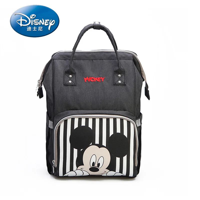 

Disney Mickey Minnie Travel Diaper Bag Bolsa Maternidade Waterproof Stroller Bag USB Baby Bottle Warmer Mummy Backpack Nappy Bag