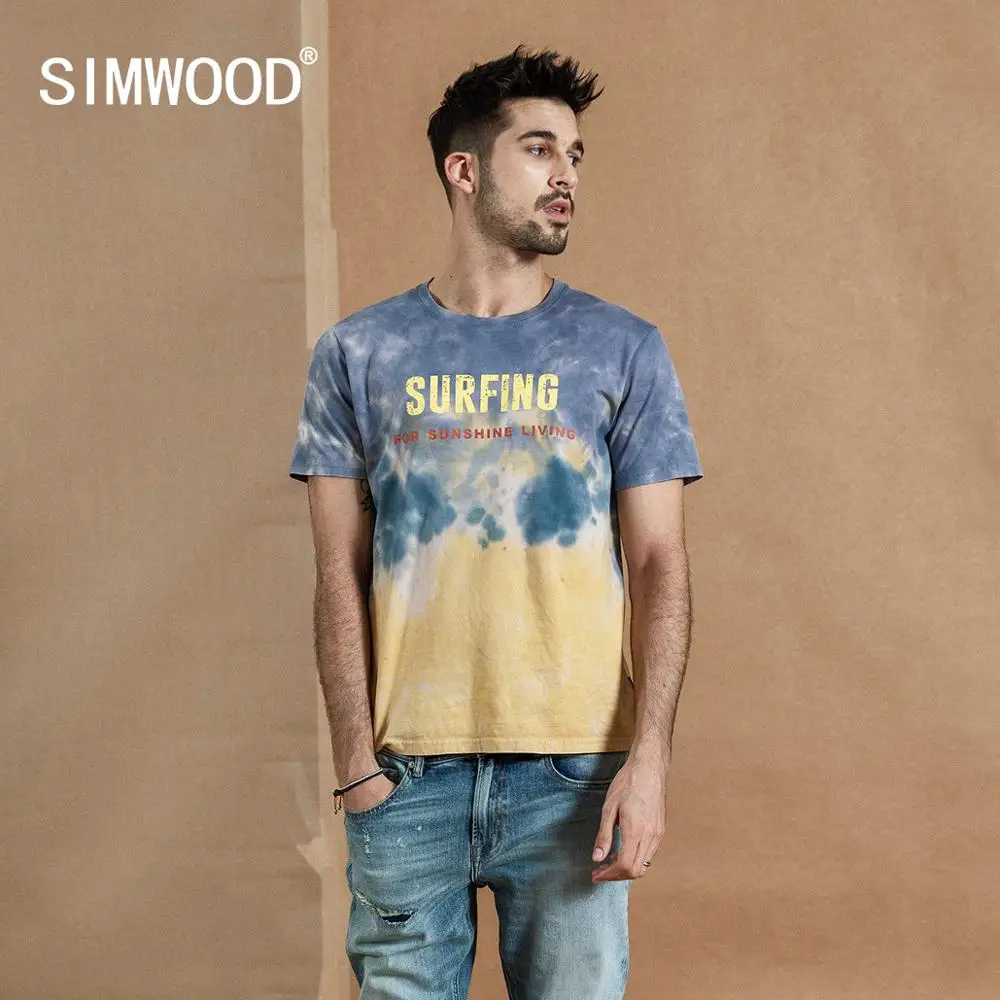 Мужская Винтажная Футболка SIMWOOD с принтом в виде букв футболка галстуком