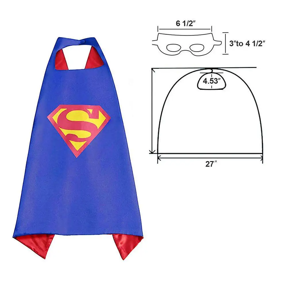 4pcs/set Superhero Costumes capes with masks for kids birthday party Halloween dressup - birthday party supplies - party favor