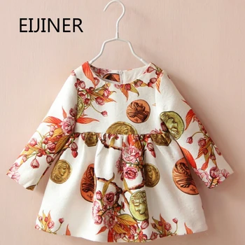 

Baby Girls Dress Spring 2019 New Brand Flower European Americal Long-sleeved Princess Dress Party Dress Girl Children's Clothing