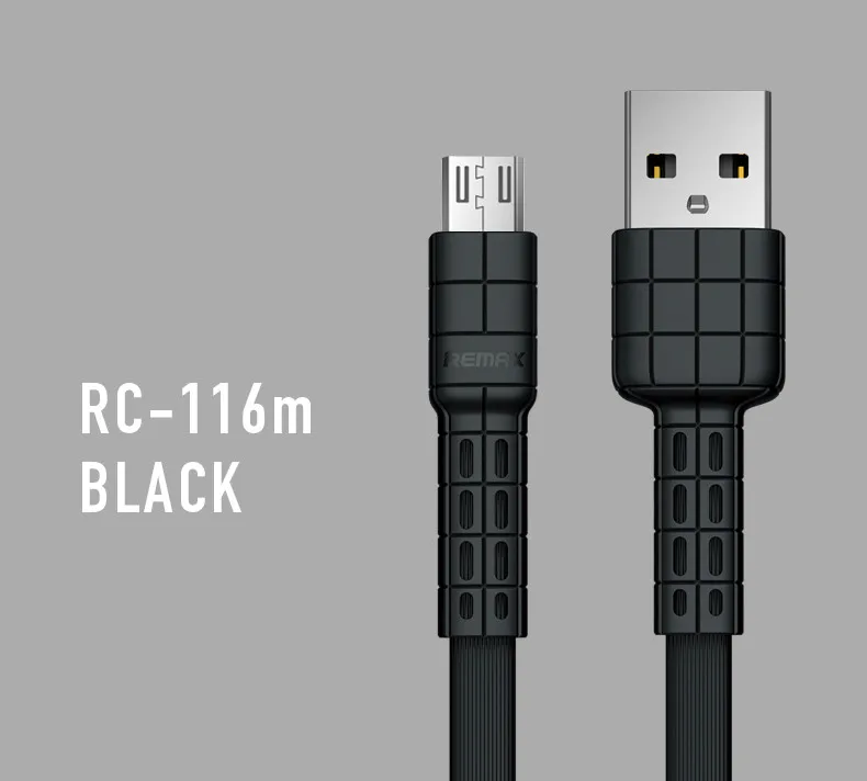 Remax Micro USB IOS type C кабель для передачи данных зарядный плоский металлический кабель для зарядки 2.4A прочный кабель для быстрой зарядки для Iphone huawei