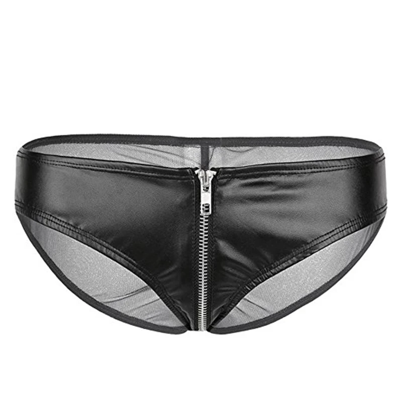 Comeondear женское белье искусственная кожа застежка кружева лоскутное Tangas Mujer плюс размер 3XL сексуальные женские трусики PK5127