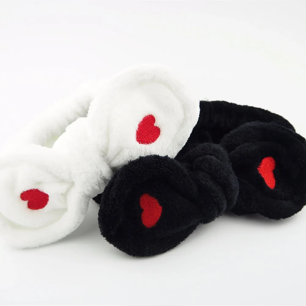 

Cute Elastic Bow love Headbands Daily Girls Makeup Face Washing Headband bezel velvet Life turban Women Hair Accessories