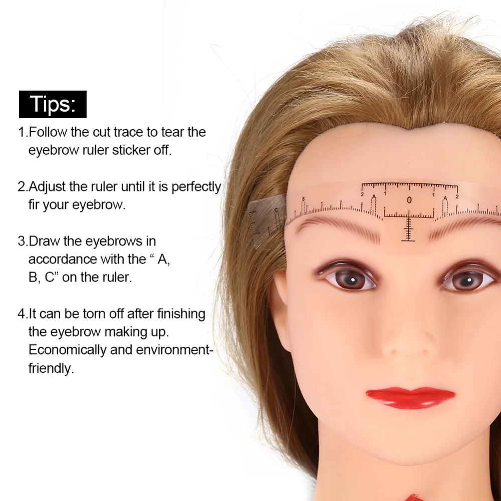 50 шт., линейка для бровей, наклейка, трафарет для груминга, формирователь, линейка, инструмент для измерения бровей, руководство для рисования бровей, карта, шаблон для бровей, сделай сам, макияж