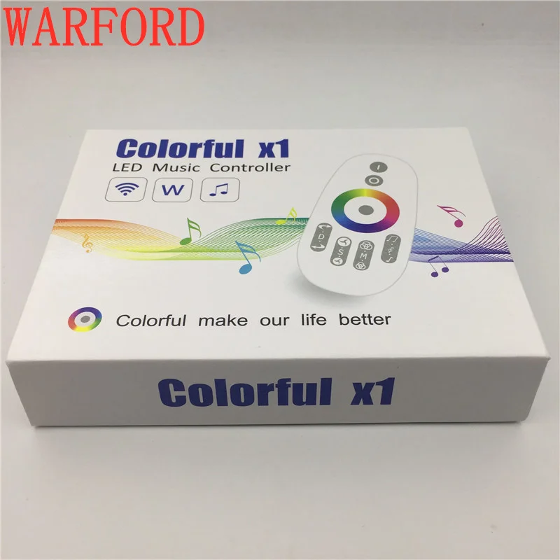 

DC5V-24V WS2812B WS2811/WS2813/USC1903 Magic LED tape digital colorful music X1 controller with RF touch remote Max 1000pixels