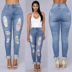 Стильные хлопковые джинсы брюки лето осень для женщин джинсы 2019 повседневные джинсы бойфренд узкие рваные Классные модные обтягивающие