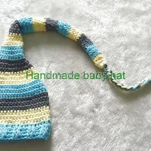 Стиль 3 цвета полосатый стиль детский вязаный чепчик ручной работы реквизит для фотосъемки для новорожденных шапка