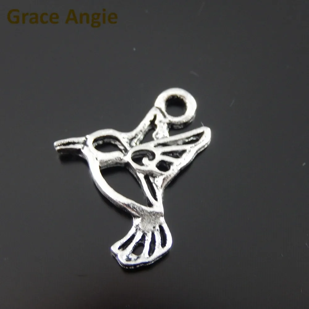 10 шт. Горячие Античный Серебряный полые Товары для птиц Форма кулон Талисманы