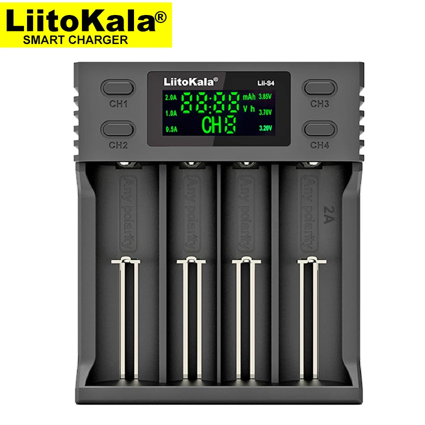 Зарядное устройство для аккумуляторов Liitokala Lii S4 LCD Зарядка 18650 3 7 V 18350 26650 NiMH
