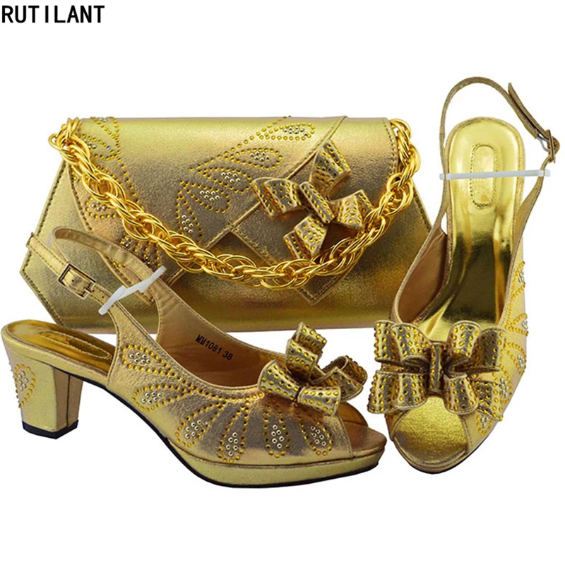 

Latest Italian Shoes with Matching Bags Set Decorated with Appliques Matching Shoes and Bag Set for Wedding Luxury Women Shoes