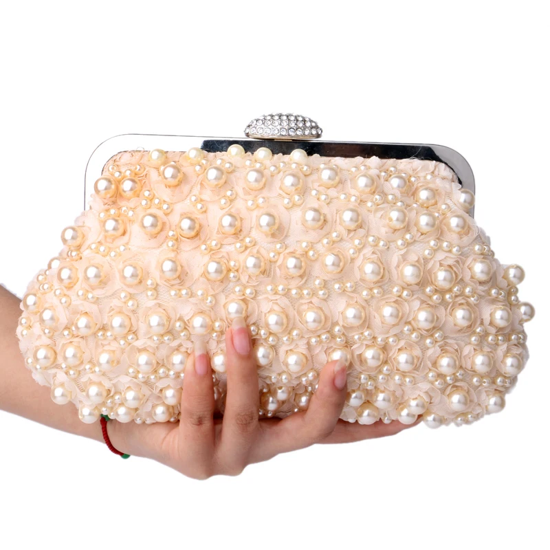 Online Kupplung frauen taschen perlen abendtaschen perle abendtaschen shell shaped hochzeit braut abendkleid geldbörse taschen für hochzeit party