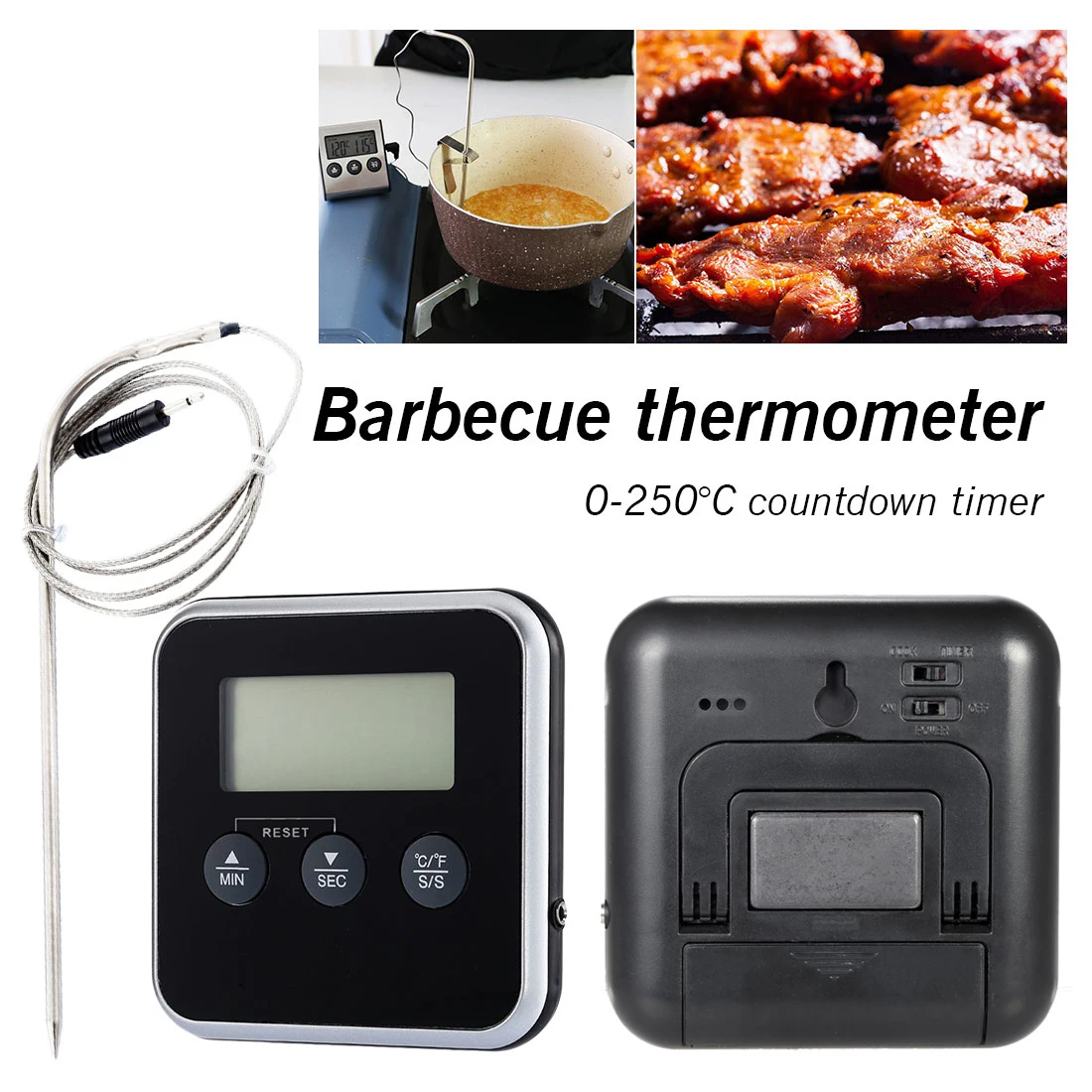 

Digital Oven Thermometer Kitchen Food Cooking Meat BBQ Probe Thermometer With Timer Water Milk Temperature Cooking Tools