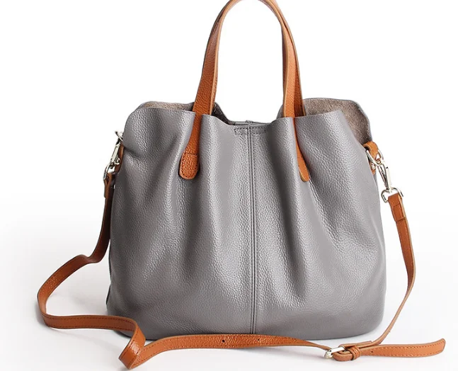 

Fashion Female Genuine Leather Shoulder Bags Hot Sale Composite Woman Bags Ladies Casual Retro Crossbody Bucket Bags L171