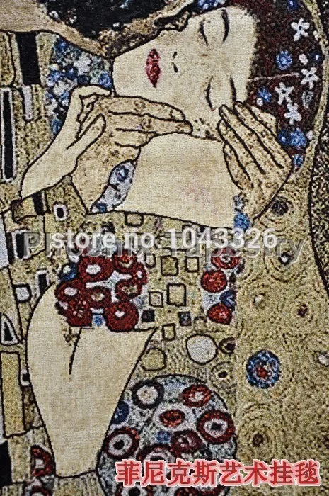 140*138 см Модный Gustav Klimt-kiss красивый настенный хлопковый ковер на стену с рисунком спальня фон настенная живопись