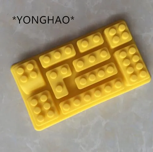 

YONGHAO 10 Holes Lego Brick Blocks Shaped Rectangular DIY Chocolate Silicone Mold Ice Cube Tray Cake Tools Fondant Moulds