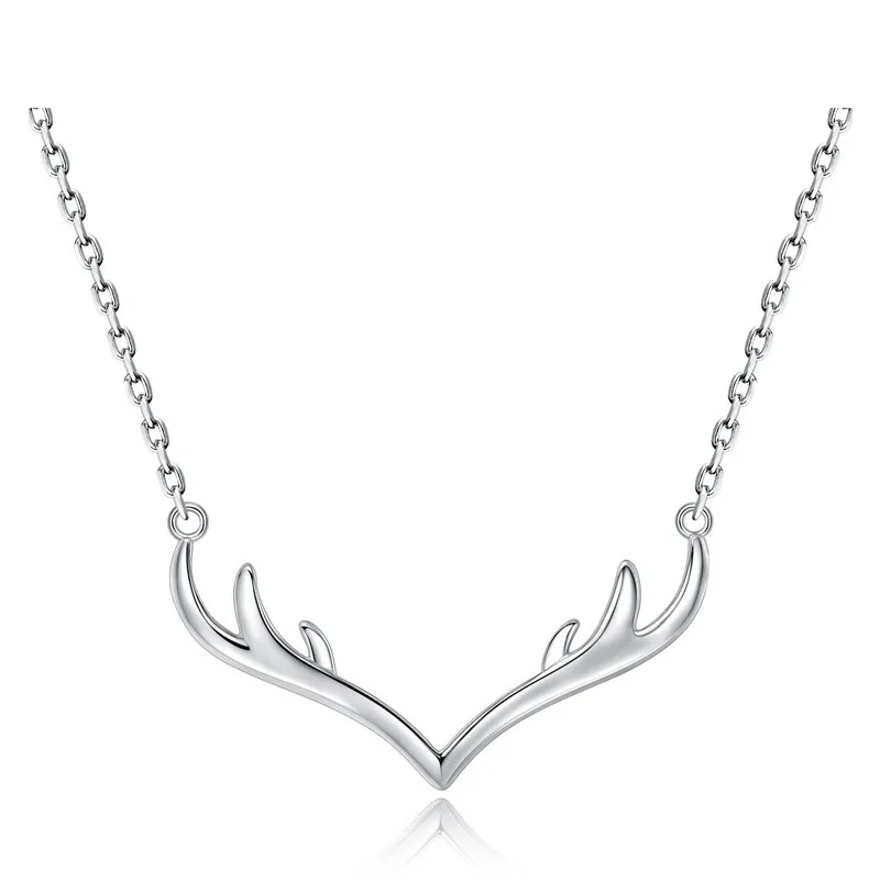 

TIFF S925 sterling silver necklace,Little antler Fashion Simple and elegant temperament ladies jewelry free shipping