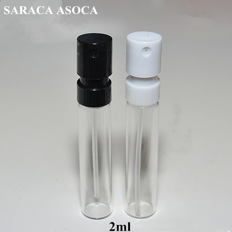 

2ml Bayonet Bottle Sample French Pump Perfume Bottle 1.5ml Sprayer Plastic Nozzle Glass Bayonet Black White Color 500PCS/LOT