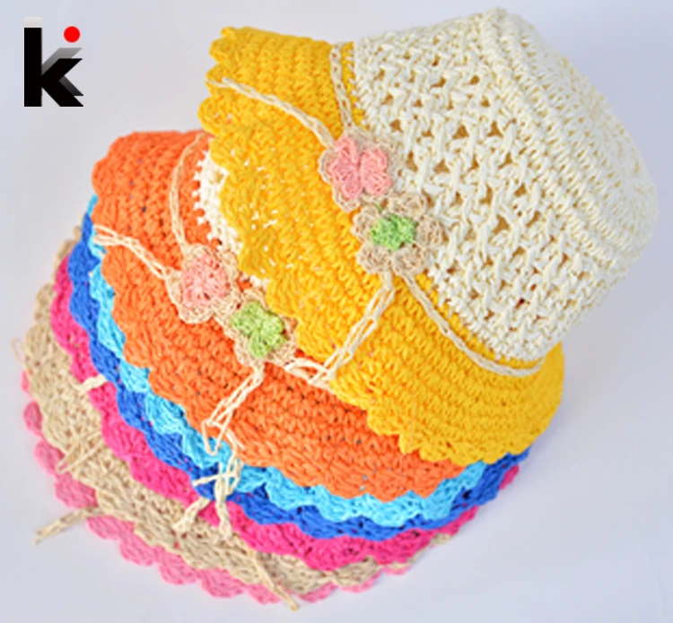 Herencia usted está corriente Sombreros de moda para niños y niñas, sombrero de playa, gorro de flores, sombrero  de paja para niños, sombreros tejidos a mano para el sol de verano, 7  colores, Envío Gratis|kids straw