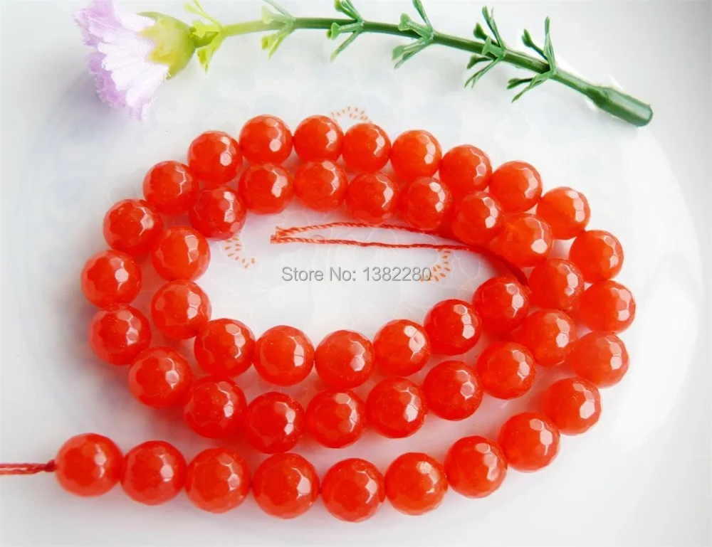 Граненый 8 мм Редкие Orange Халцедон Круглый Loose бусы 15 "2 шт./лот моды DIY изготовления ювелирных изделий Оптовая и розничная продажа
