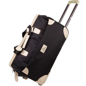 

Orange blue black purple brown fixed caster portable trolley large capacity wheeled folding luggage bag