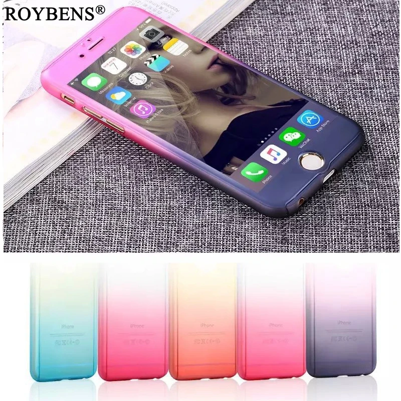 Роскошные Roybens градиент цвета 360 Полный градусов чехол для iPhone 6 S ультра тонкий