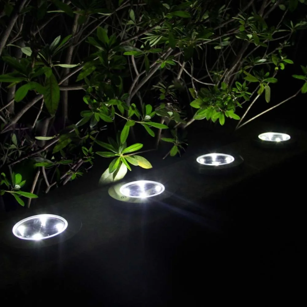 6 шт. солнечные наземные огни 4LED солнечные фонари для улицы водонепроницаемые садовые Ландшафтные светильники для двора подъездной дорожки газона
