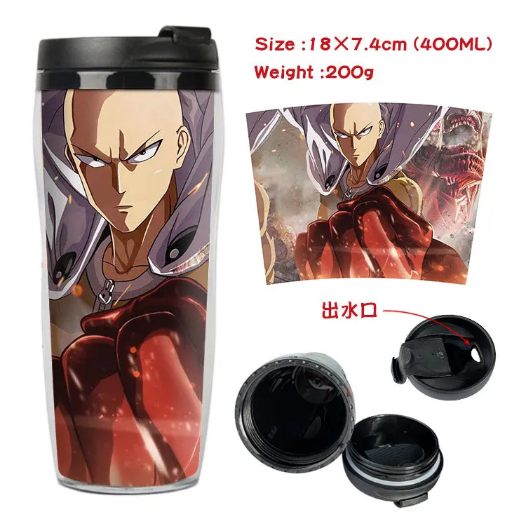 Аниме One Punch Man Saitama 4 стиля двухслойная Вакуумная чашка для кофе 400 мл емкость портативный аксессуар для косплея Рождественский подарок - Цвет: A