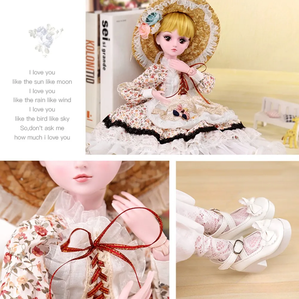 1/3 BJD кукла 60 см/23,6 ''Высота 19 шарнирные куклы(парик+ обувь+ одежда+ волосы+ глаза+ макияж) Коллекция игрушек полный набор