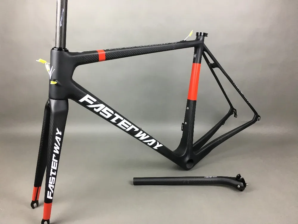 Sale classic design FASTERWAY PRO full black with no logo carbon road bike frameset:carbon Frame+Seatpost+Fork+Clamp+Headset,free ems 89