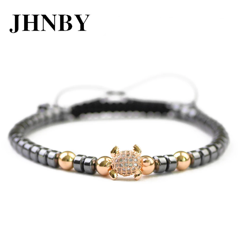 JHNBY Lucky ЧЕРЕПАХА плетеный Канат для ММ мужчин браслет 3 мм талисманы гематит