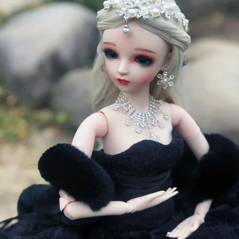 BJD 1/3 куклы для девочек коричневые глаза кукла невеста черное свадебное платье