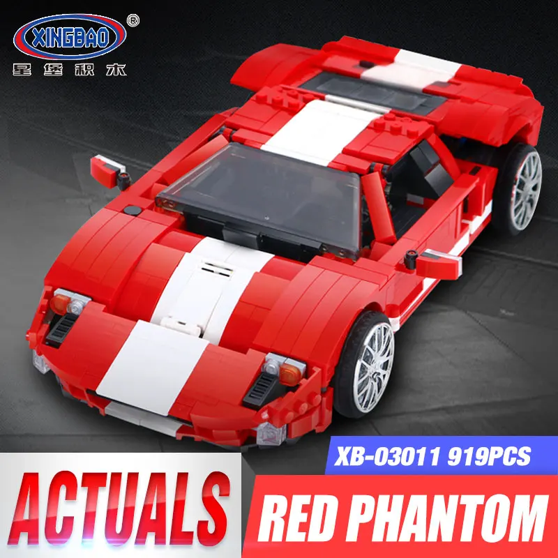 

XingBao 03011 919Pcs Genuine Creative MOC Technic Series The Red Phantom Racing Car Set Building Blocks Bricks Boy Toys Gifts